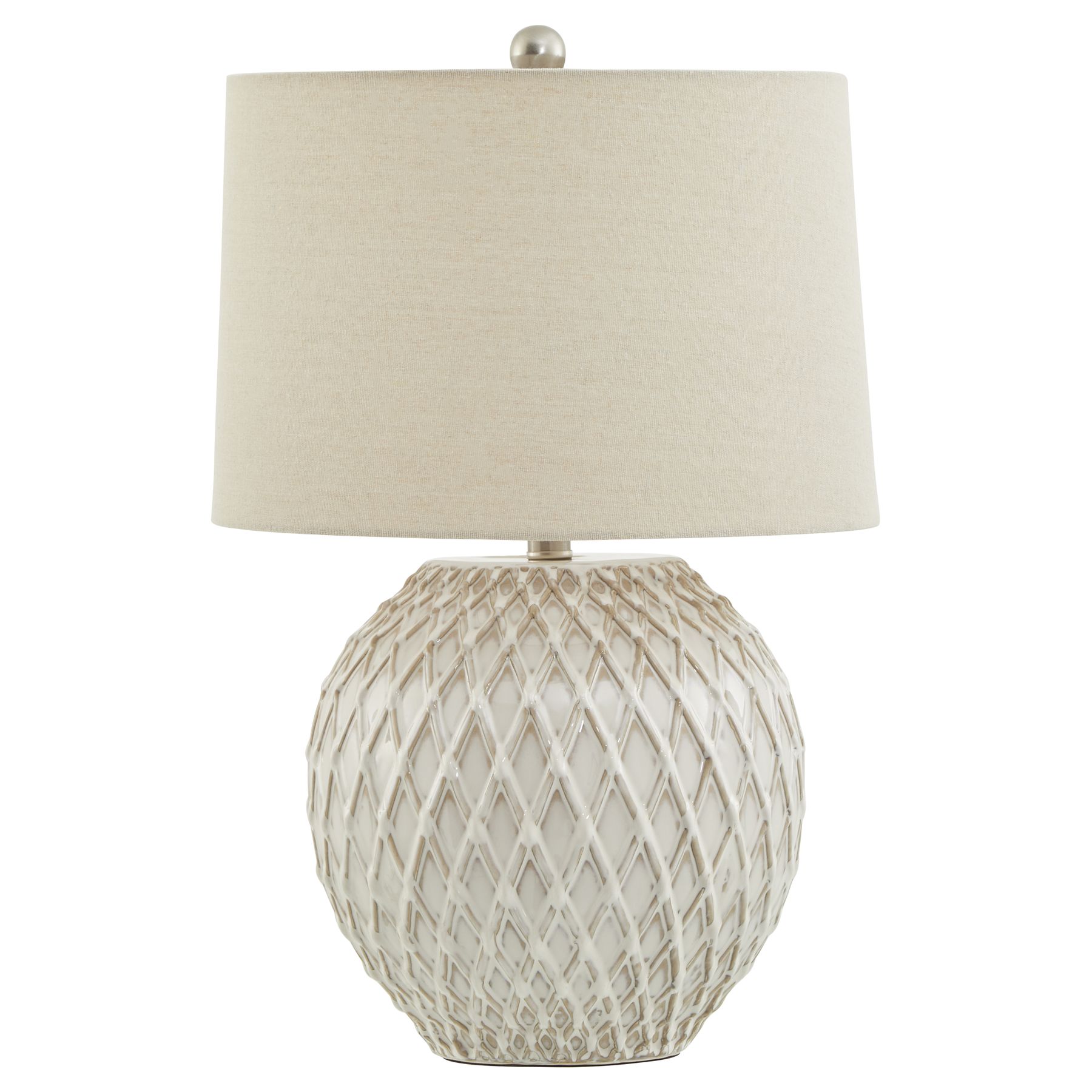 Lattice Ceramic Table Lamp With Linen Shade by Hill Interiors | Style Our Home  