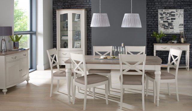 Montreux Soft Grey & Washed Oak Nest of Lamp Table - Style Our Home