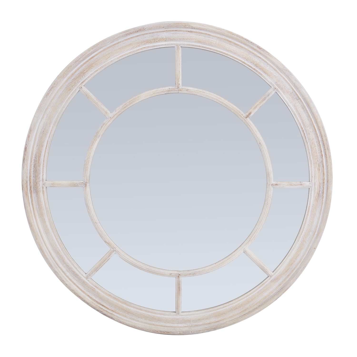 Washed Wood Framed Round Mirror by Hill Interiors | Style Our Home  