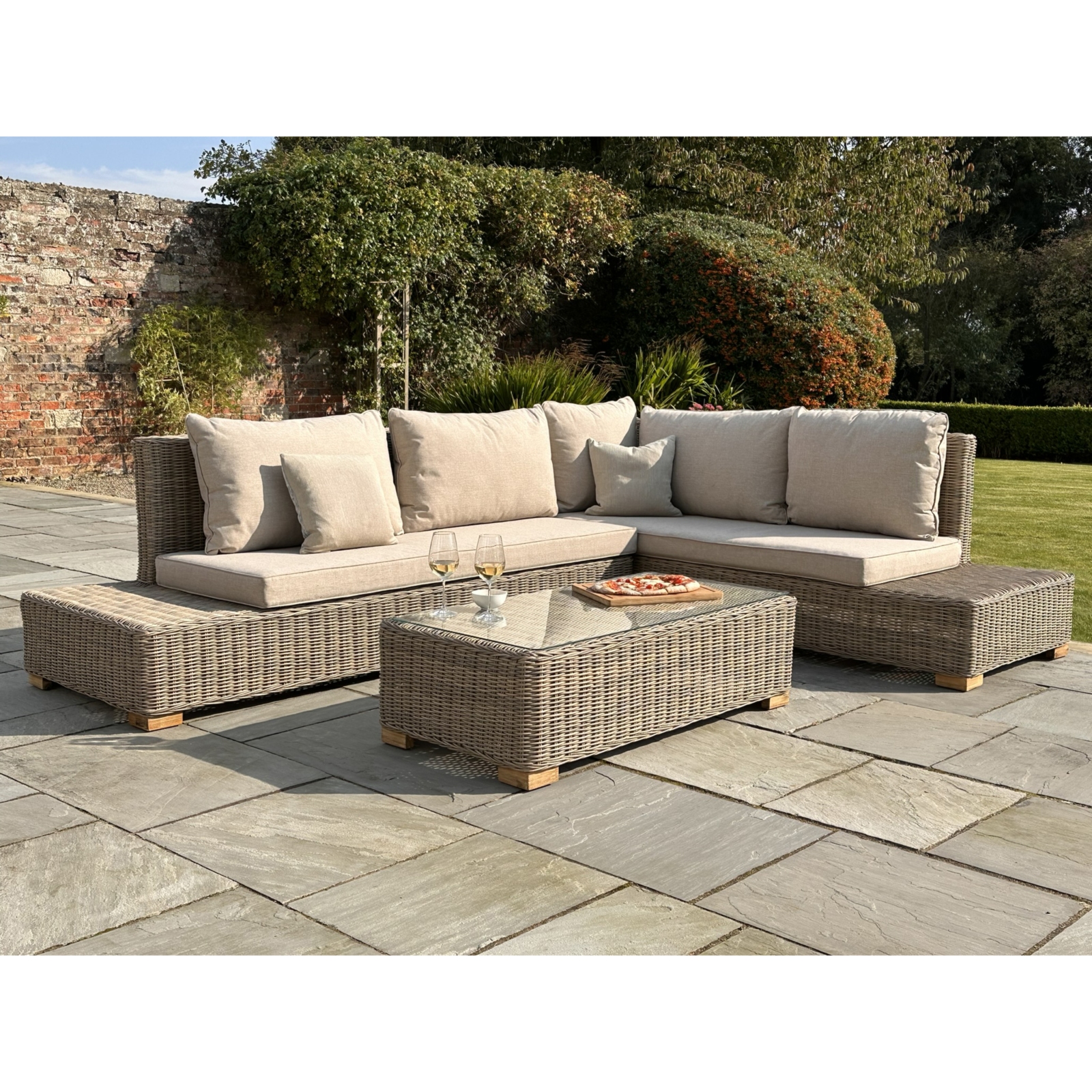 Capri Collection Outdoor Large Corner And Coffee Table Set by Hill Interiors | Style Our Home  