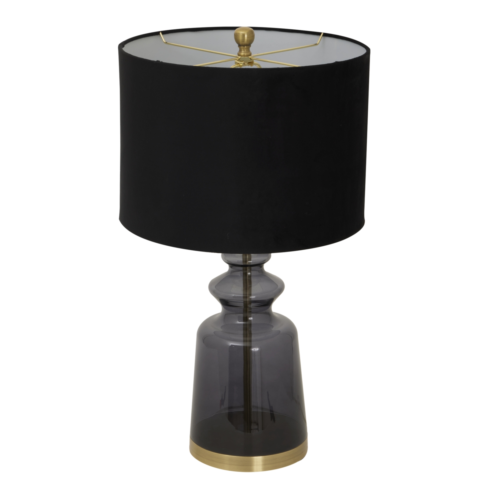 Luxton Glass Urn Lamp With Black Velvet Shade by Hill Interiors | Style Our Home  