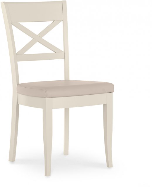 Montreux Antique White Ivory Bonded Leather X Back Dining Chair (a pair)