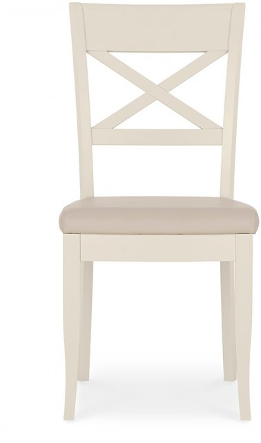 Montreux Antique White Ivory Bonded Leather X Back Dining Chair (a pair)