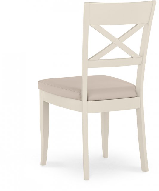 Montreux Antique White Ivory Bonded Leather X Back Dining Chair (a pair)