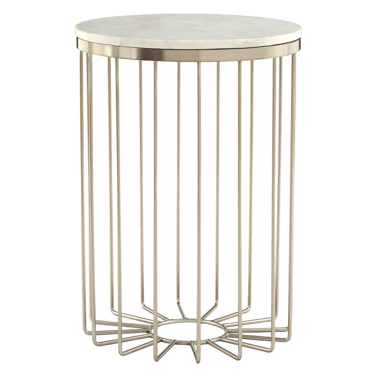 Templexa White Marble Cage Design Iron Table by Prestige Designs | Style Our Home
