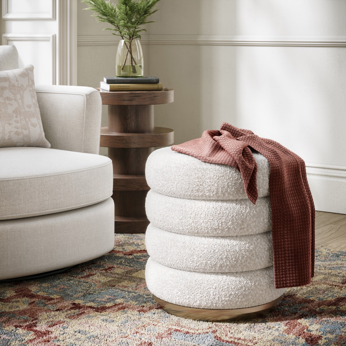 California Upholstered Footstool by Condell/Global Home Group | Style Our Home