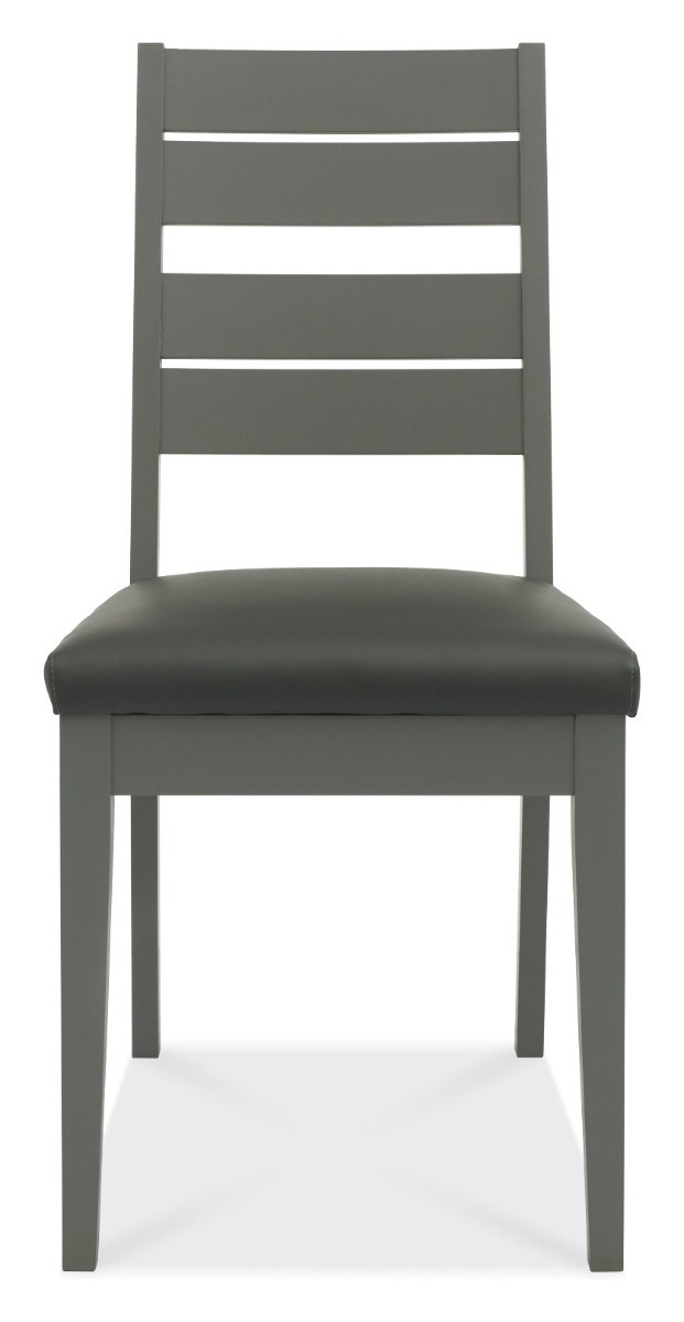 Oakham Dark Grey Chair - Dark Grey Bonded Leather (Pair)