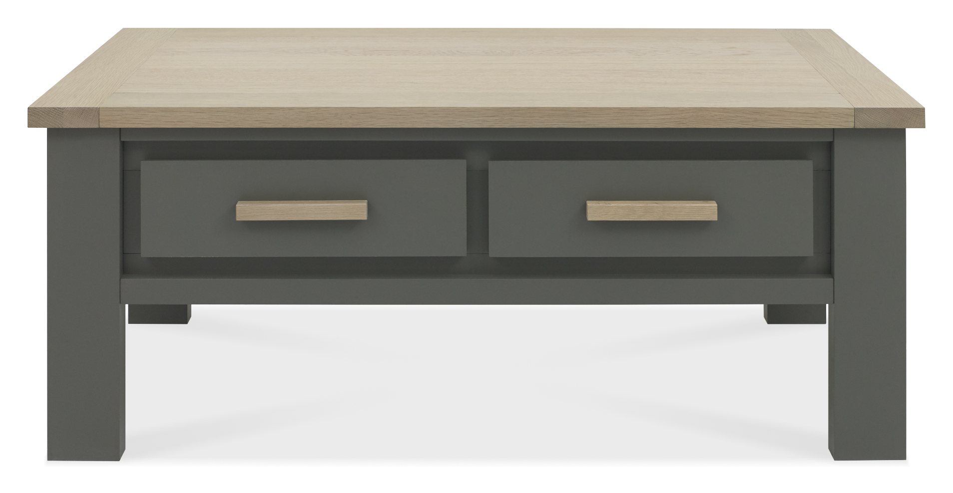 Oakham Dark Grey & Scandi Oak Coffee Table With Drawers - Style Our Home