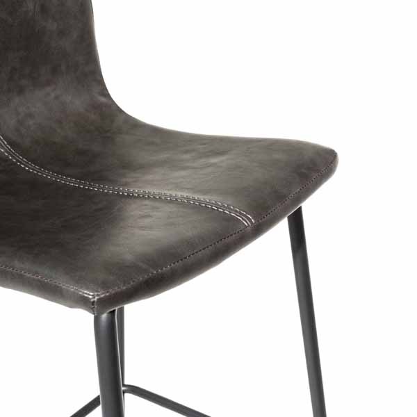 Barracuda Barstool Vegan Leather Grey SET OF 2 by Bluebone | Style Our Home