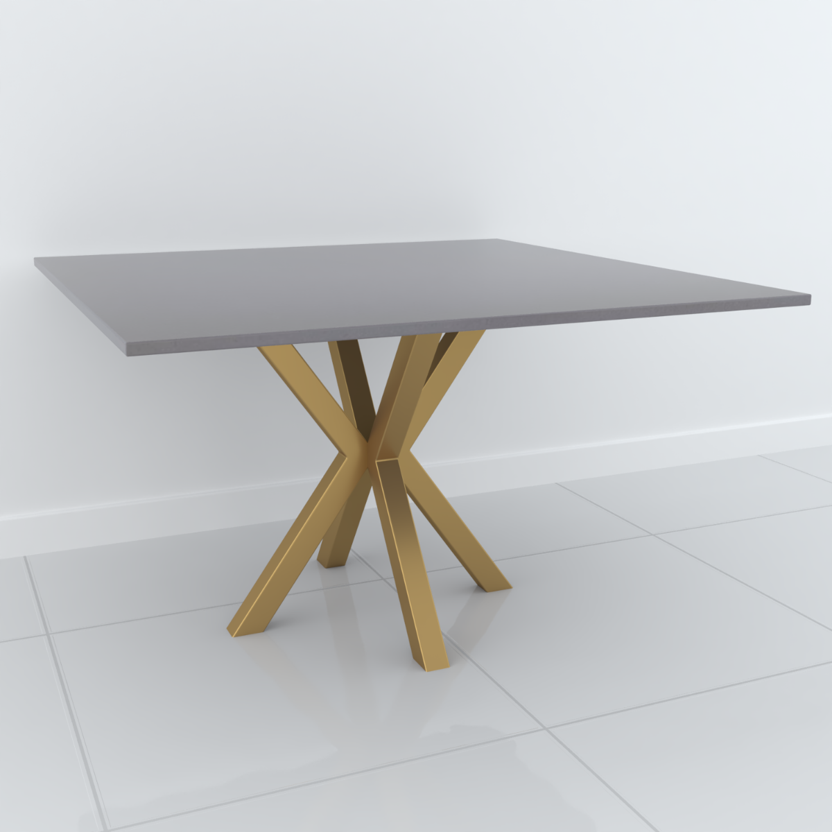 Studio Line Dining Table - 4 Seater in Grey & Gold Cross by Steve Bristow | Style Our Home