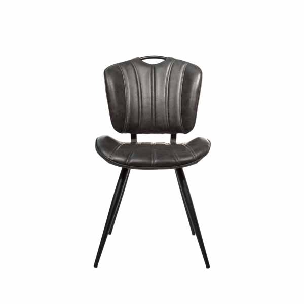 Healey Vegan Leather Chair Grey SET OF 2by Bluebone | Style Our Home