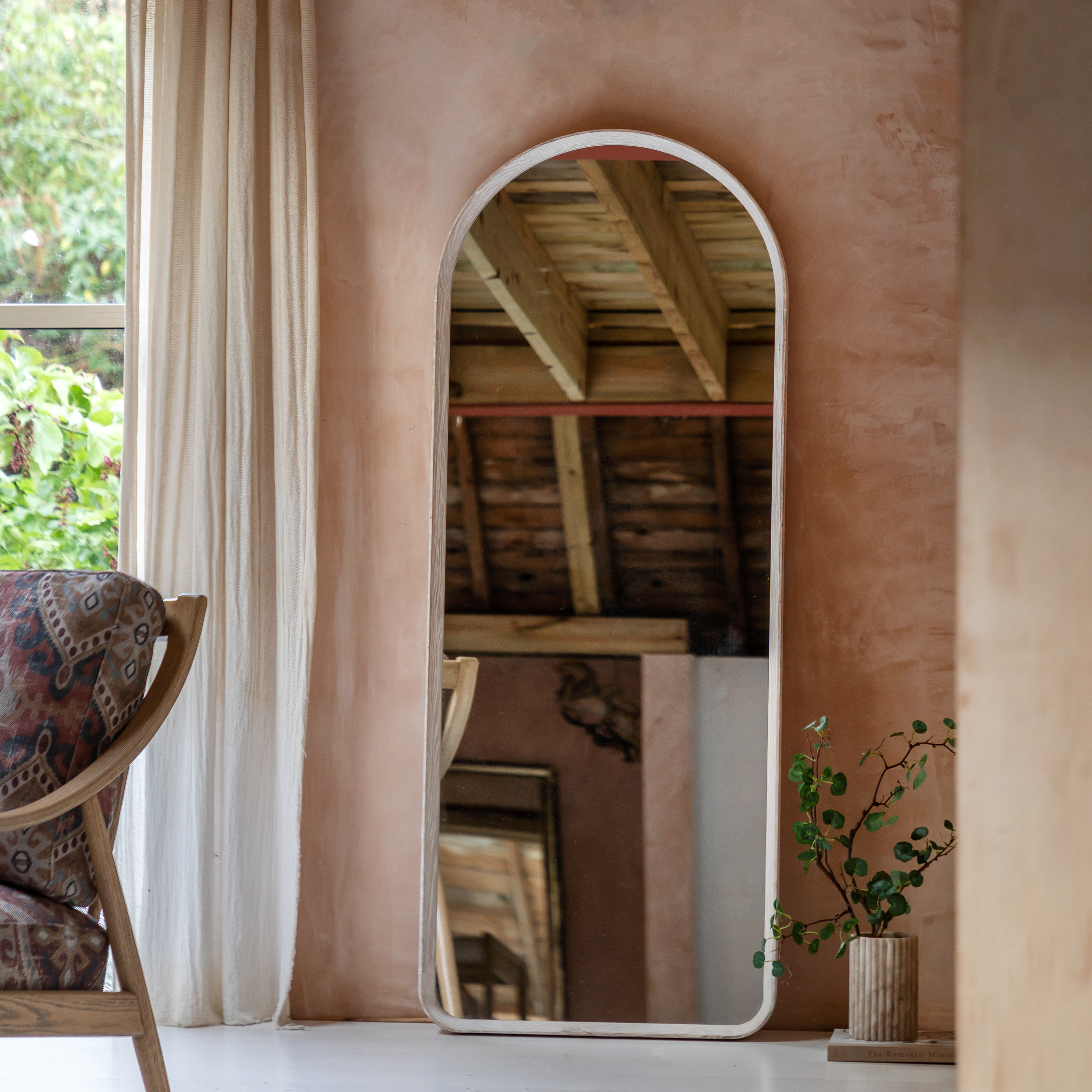 Helsano Arch Leaner Mirror LimedOak by Gallery Living | Style Our Home