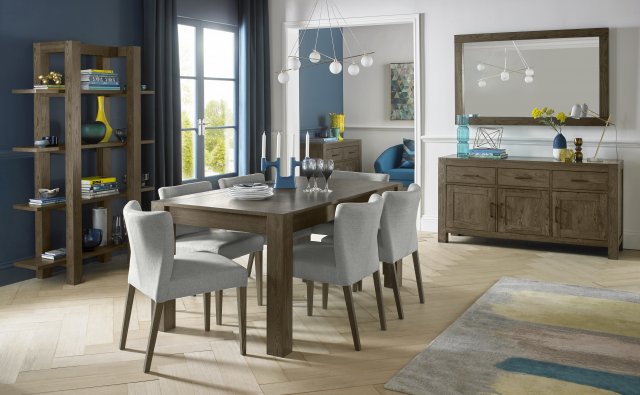 Turin Dark Oak Upholstered Pebble Grey Dining Chair (a pair) - Style Our Home