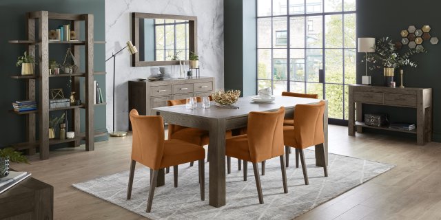 Turin Dark Oak Upholstered Pumpkin Dining Chair (a pair) - Style Our Home