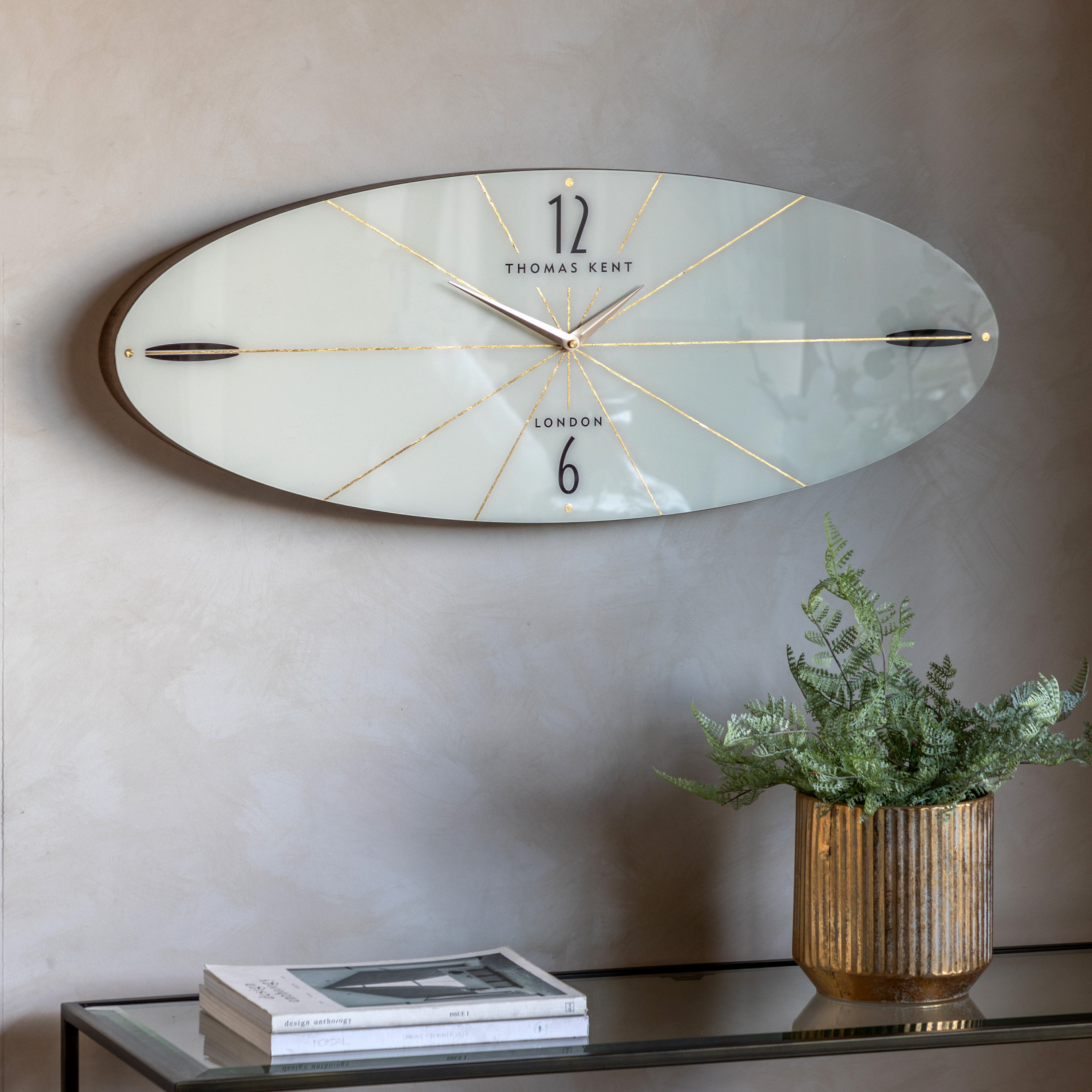 Greenano Ellipse Wall Clock Snow White by Gallery Living | Style Our Home