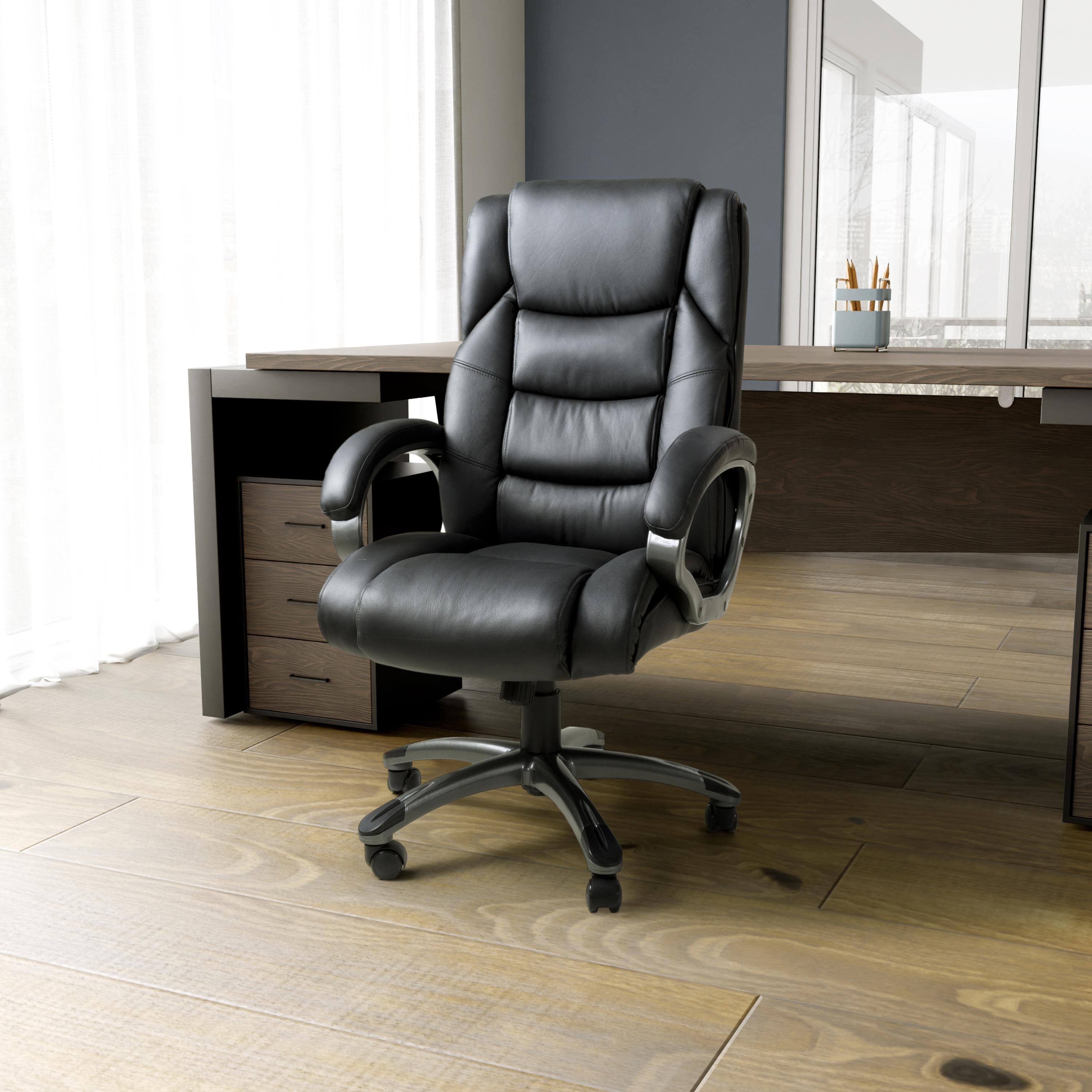 Hartwbrook Regent Executive Leather Faced Black Office Chair by Shankar | Style Our Home