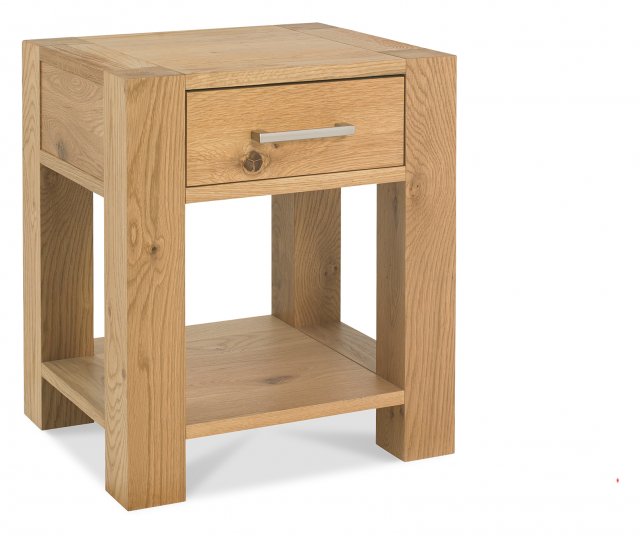 Turin Light Oak Lamp Table with Drawer - Style our Home