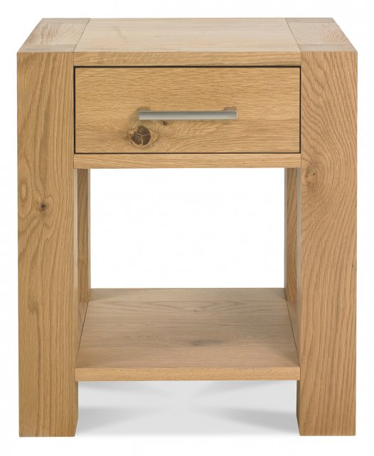 Turin Light Oak Lamp Table with Drawer - Style our Home
