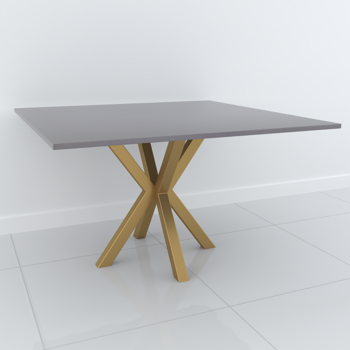 Studio Line Square Dining Table - 4 Seater in Grey & Gold by Steve Bristow | Style Our Home