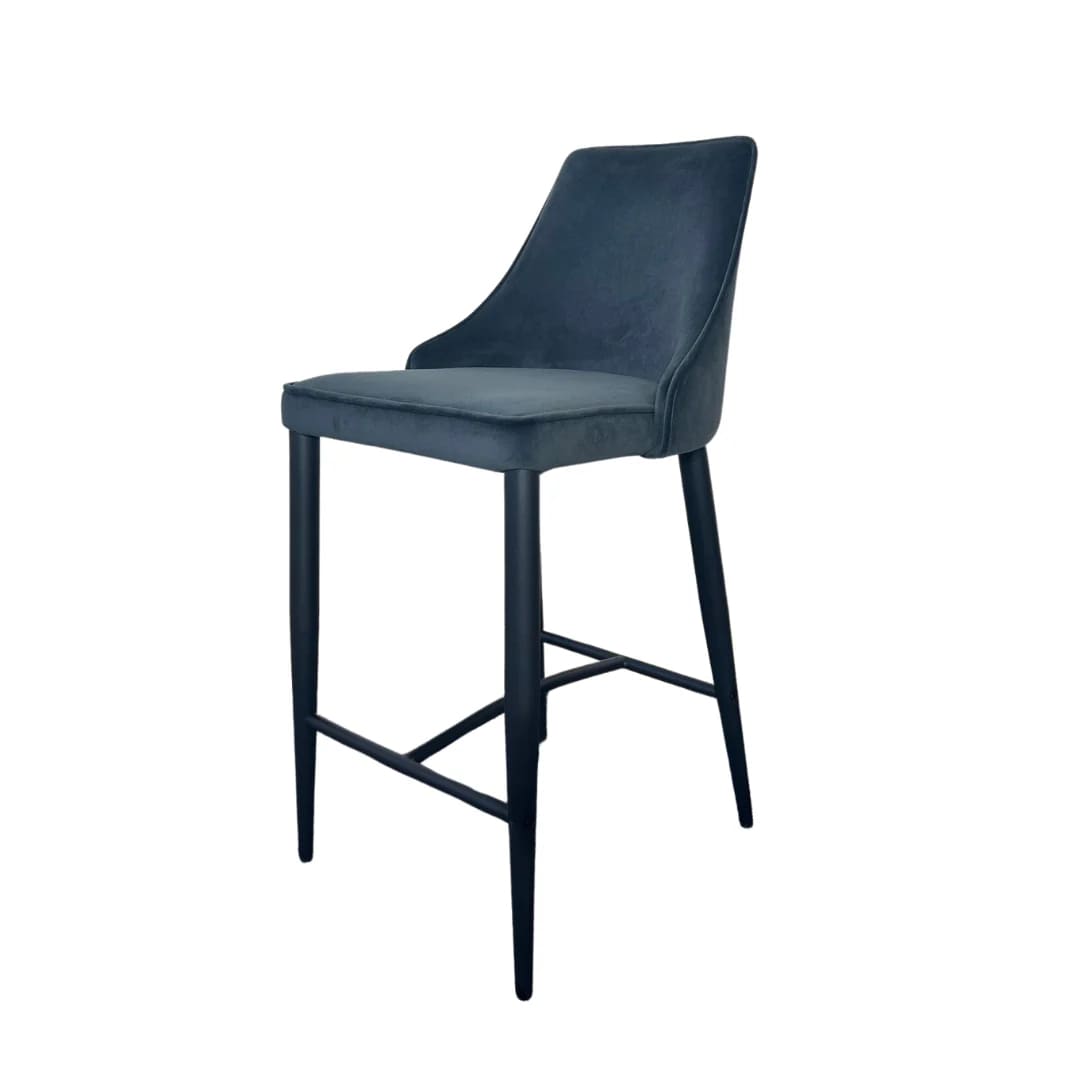Alain Bar Stool - Essence Grey Velvet by Tommy Franks | Style Our Home
