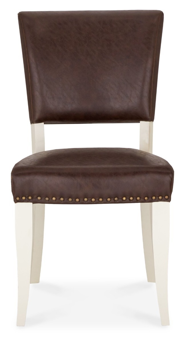 Belgrave Ivory Uph Chair - Espresso Faux Leather (Pair) by Bentley Designs | Style Our Home