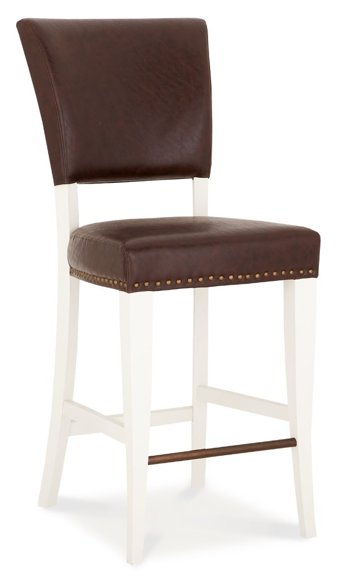 Belgrave Ivory Bar Stool - Espresso Faux Leather (Pair) by Bentley Designs | Style Our Home