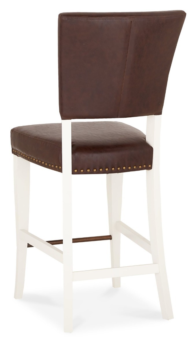 Belgrave Ivory Bar Stool - Espresso Faux Leather (Pair) by Bentley Designs | Style Our Home