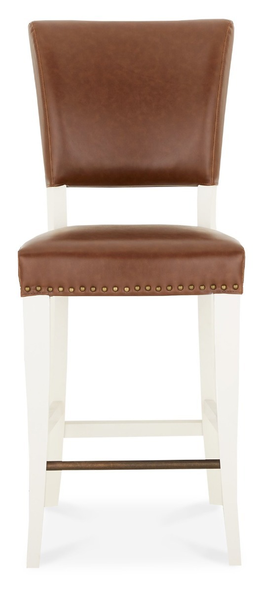 Belgrave Ivory Bar Stool - Rustic Tan Faux Leather (Pair) by Bentley Designs | Style Our Home