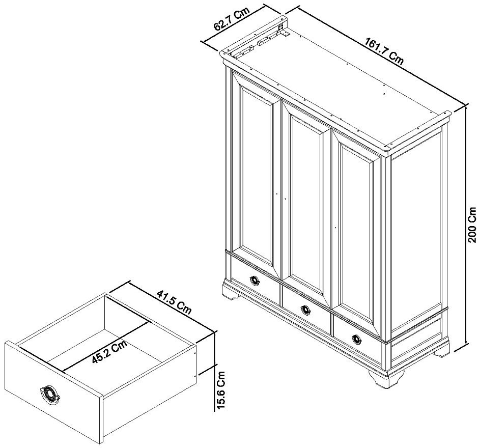 Chantilly White Triple Wardrobe - Style Our Home