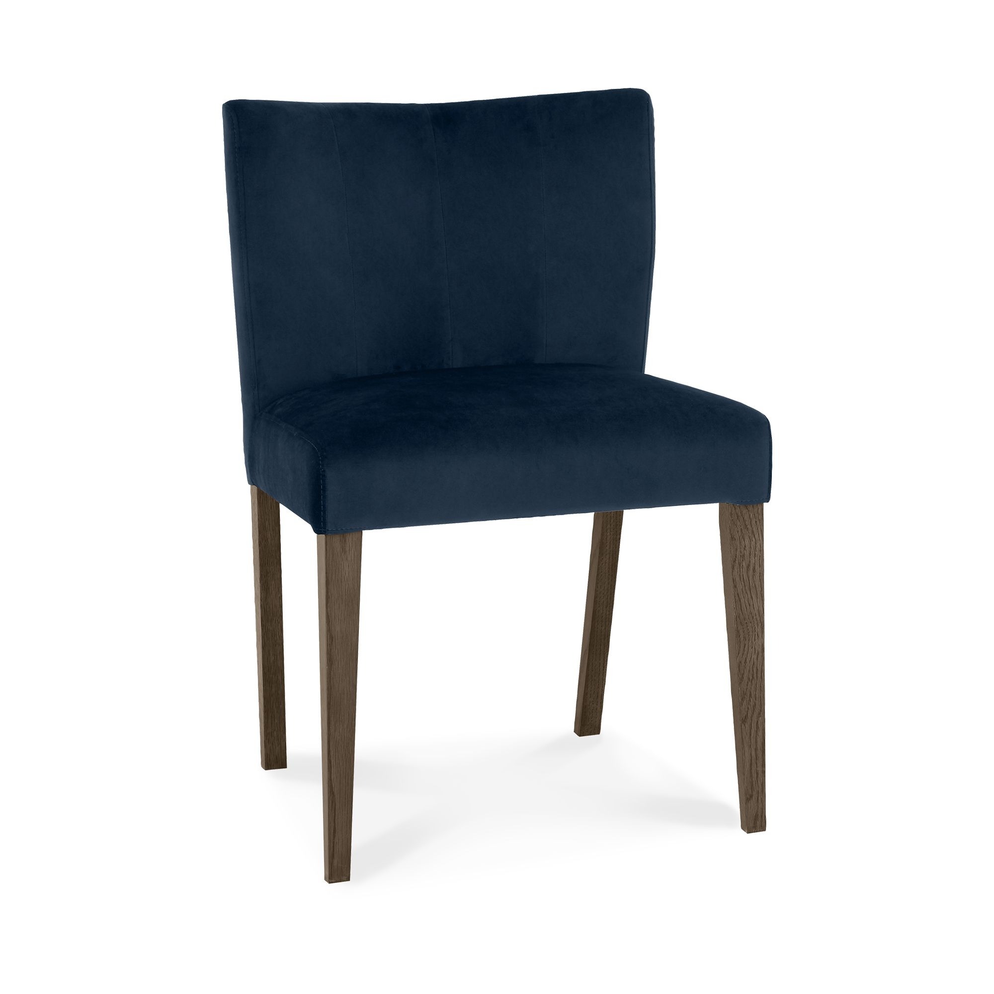 Turin Dark Oak Upholstered Dark Blue Dining Chair (a pair) - Style Our Home