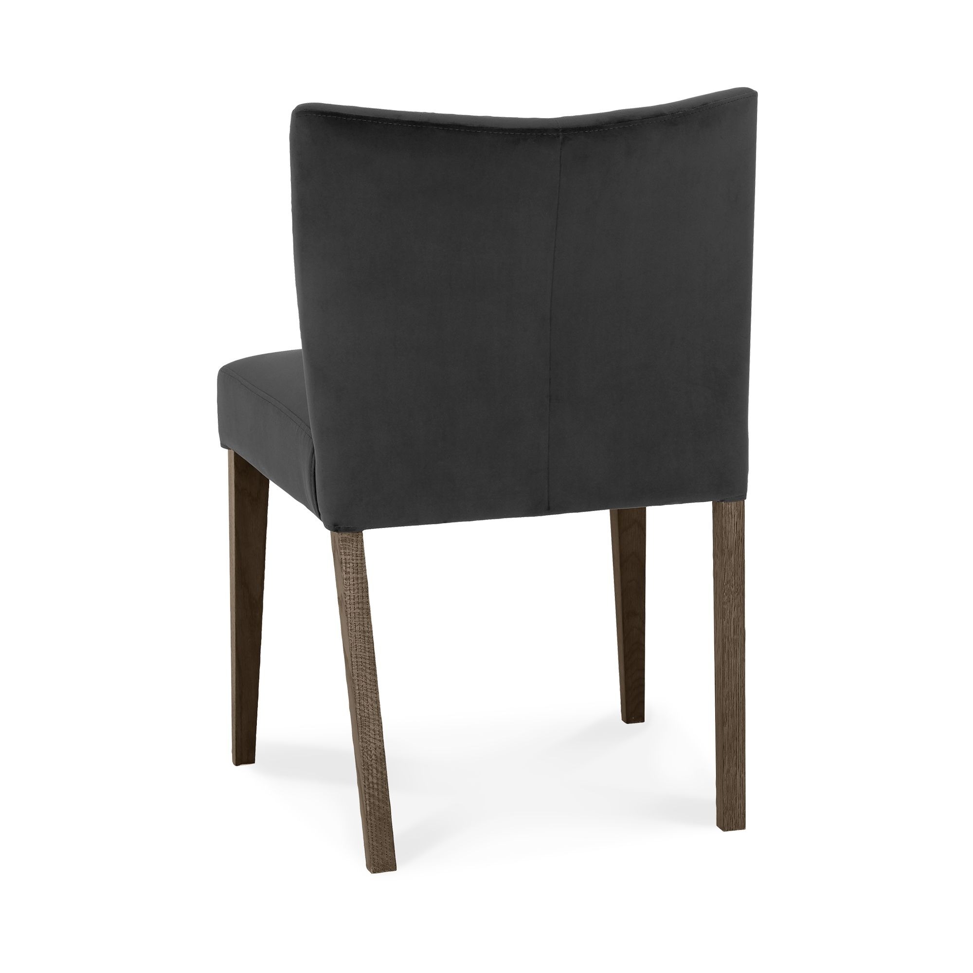 Turin Dark Oak Upholstered Gun Metal Dining Chair (a pair) - Style Our Home