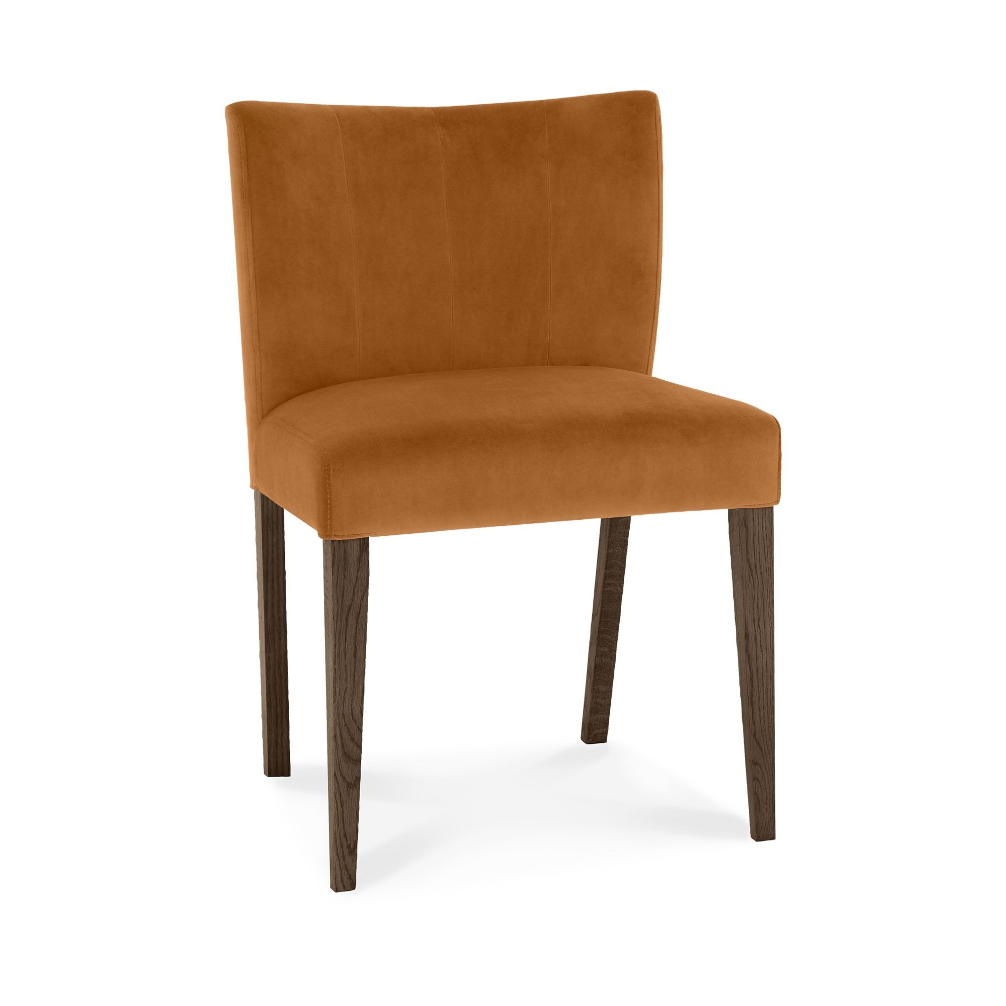 Turin Dark Oak Upholstered Pumpkin Dining Chair (a pair) - Style Our Home