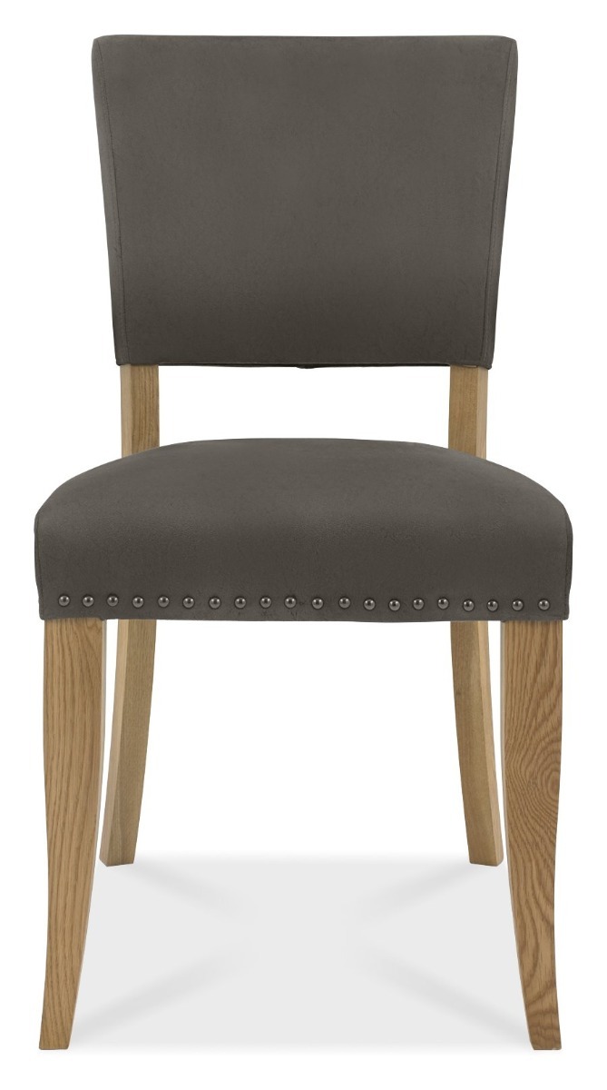 Marque Rustic Oak Upholstered Chair - Dark Grey Fabric (Pair) - Style Our Home