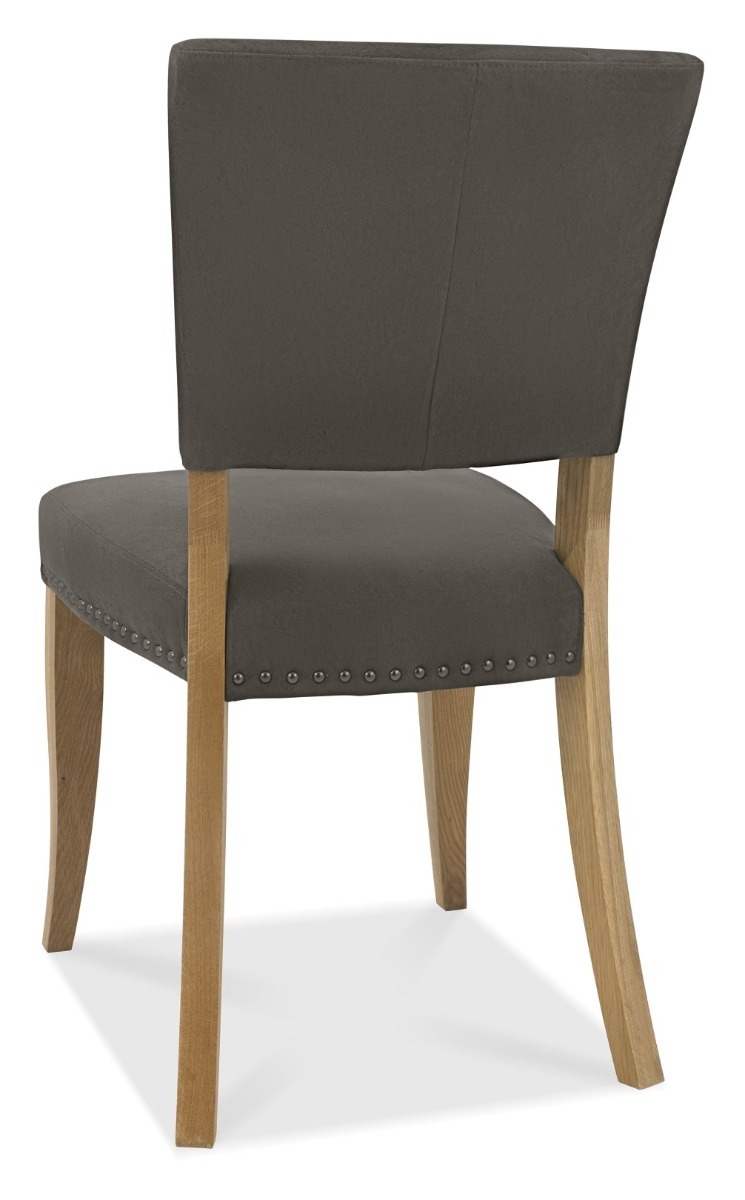 Marque Rustic Oak Upholstered Chair - Dark Grey Fabric (Pair) - Style Our Home