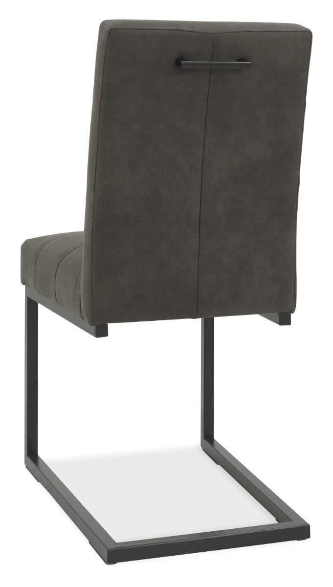 Marque Upholstered Cantilever Chair - Dark Grey Fabric (Pair) - Style Our Home