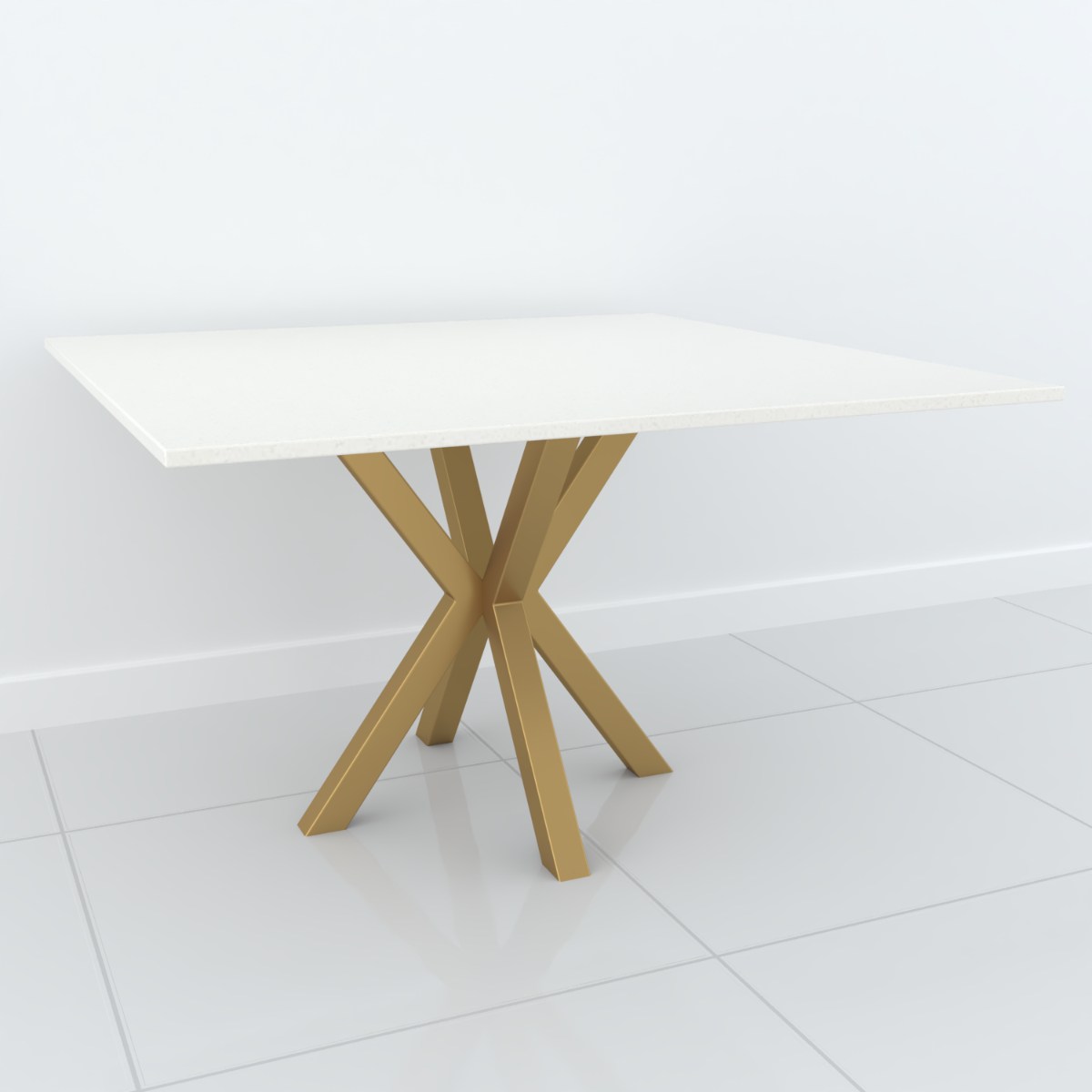 Studio Line Square Dining Table - 4 Seater in White & Gold by Steve Bristow | Style Our Home