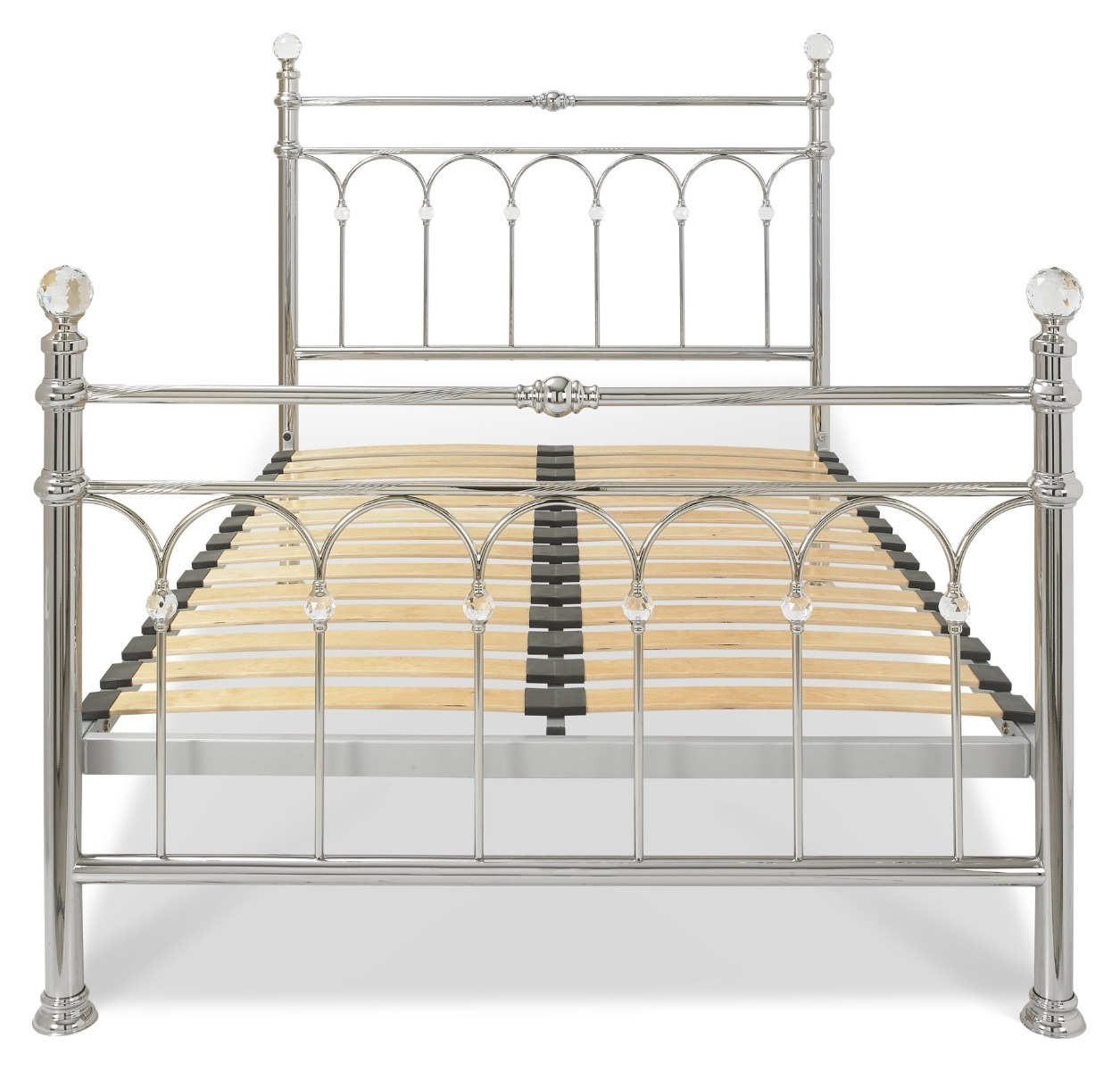 Krystal Shiny Nickel 4'6 Double Bedstead - Style Our Home