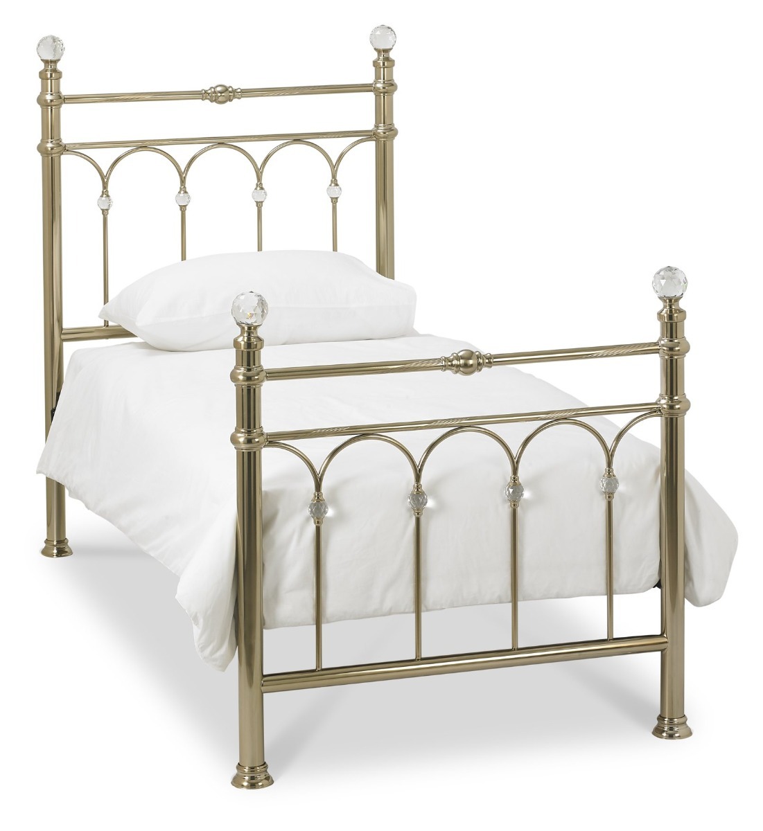 Krystal Champagne Brass 3' Single Bedstead - Style Our Home