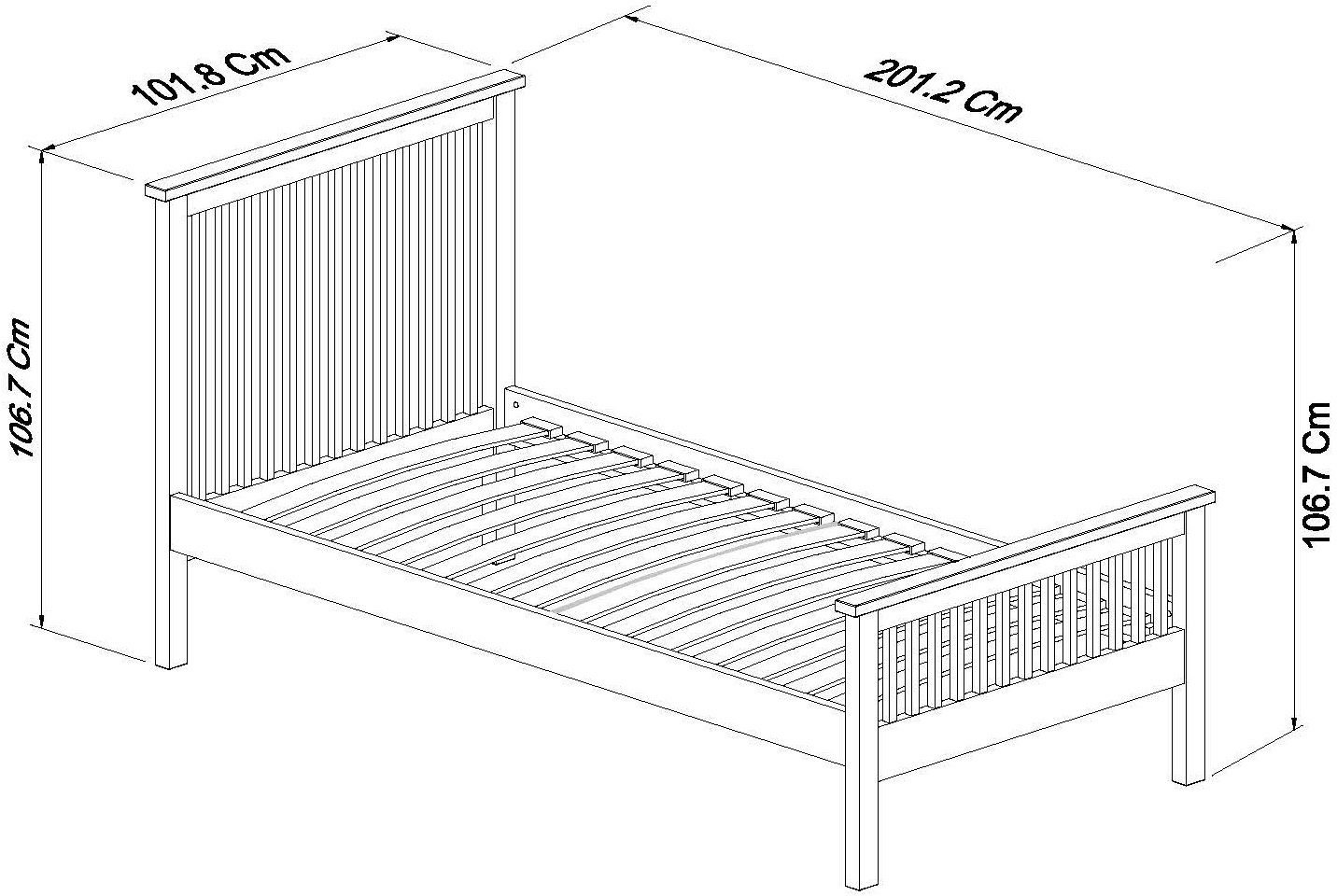 Atlanta Two Tone 90cm High Footed Bedstead - Style Our Home