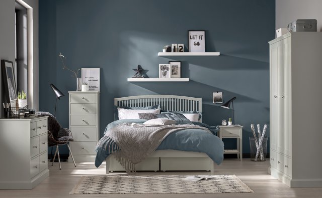 Ashby Soft Grey Slatted Small Double Headboard - Style Our Home 