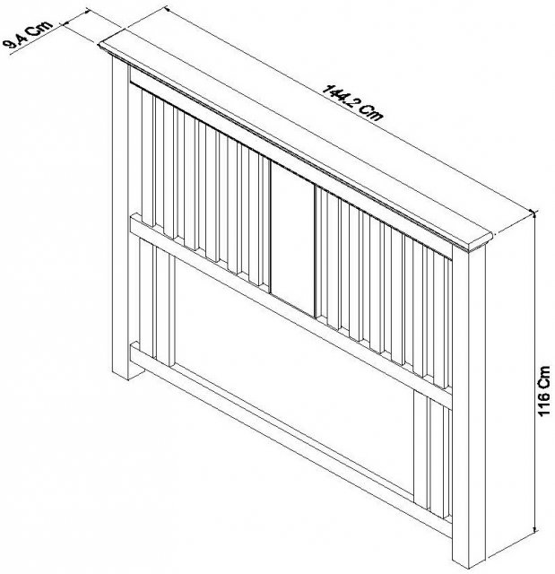 Bentley Designs Hampstead Soft Grey & Pale Oak Double Slatted Headboard - 135cm - Style Our Home