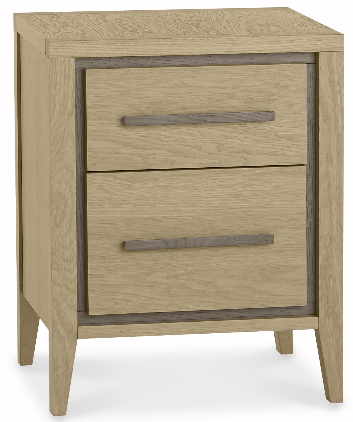 Bentley Designs Rimini Aged & Weathered Oak 2 Drawer Nightstand  