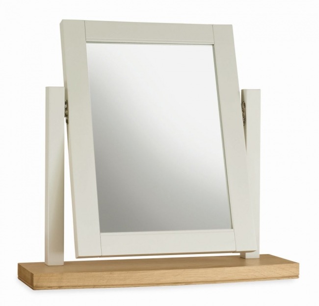 Hampstead Soft Grey & Pale Oak Vanity Mirror - Style Our Home