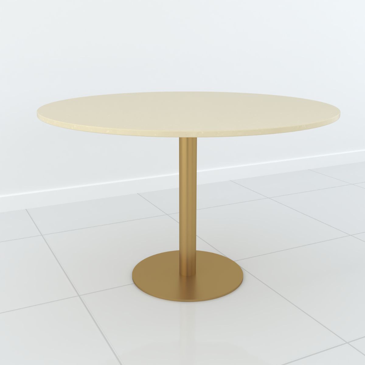 Studio Line Pedestal Dining Table - 4 Seater in Beige & Gold by Steve Bristow | Style Our Home