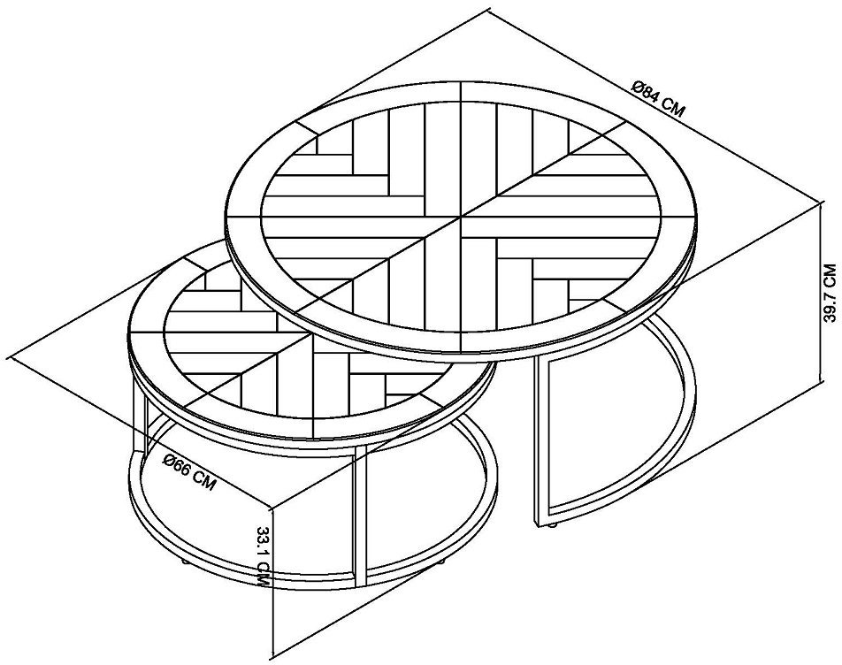 Marina Brass Coffee Nest Of Tables - Style Our Home 