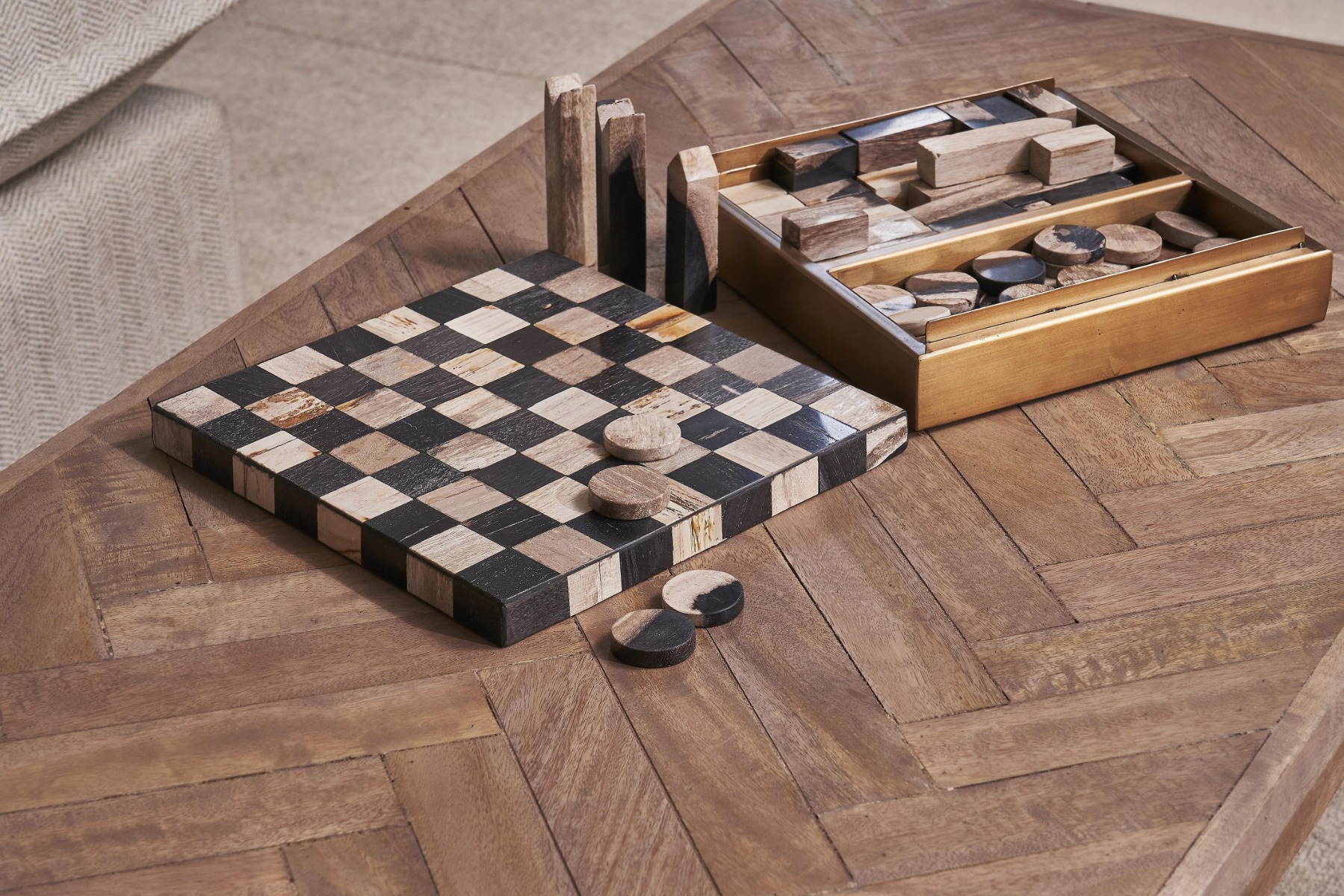 Petrified Wood Chess & Draughts Set by Monologue | Style Our Home