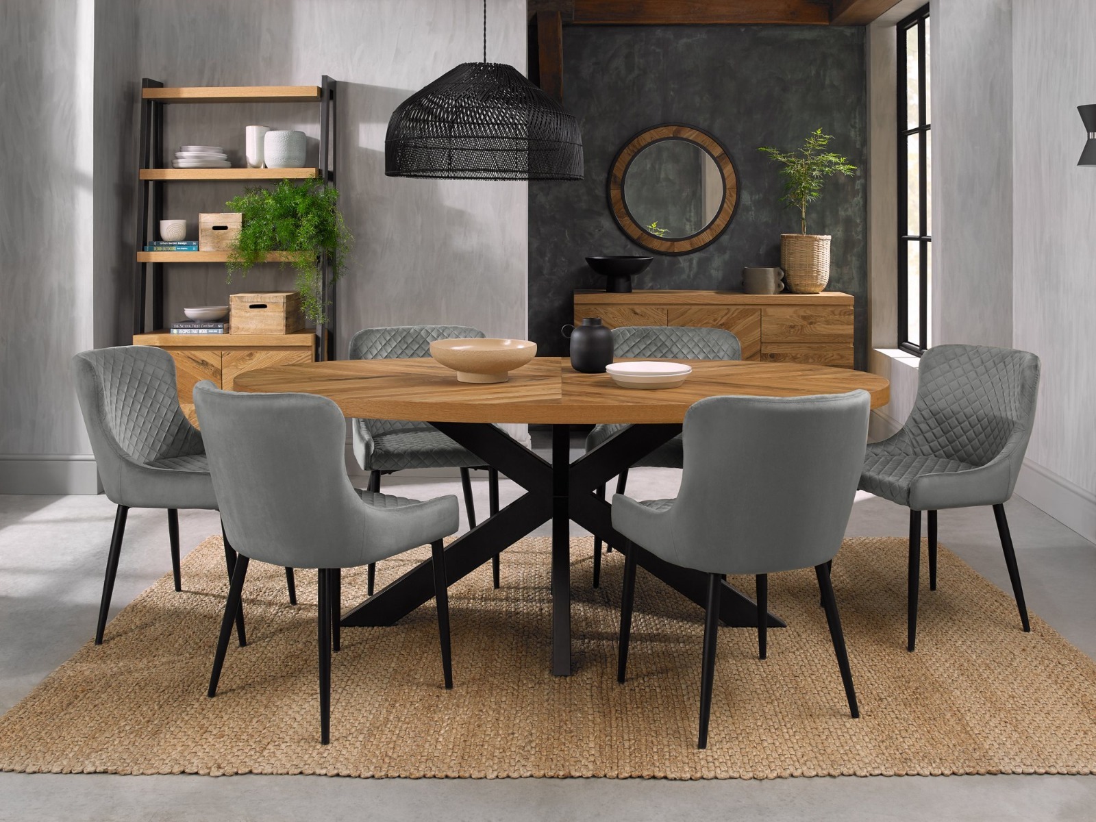 Ellipse Rustic Oak 6 Seater Dining Table by Bentley Designs | Style Our Home
