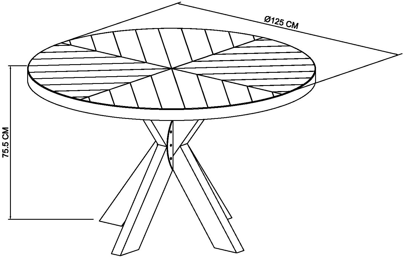 Ellipse Rustic Oak 4 Seat Circular Dining Table by Bentley Designs | Style Our Home
