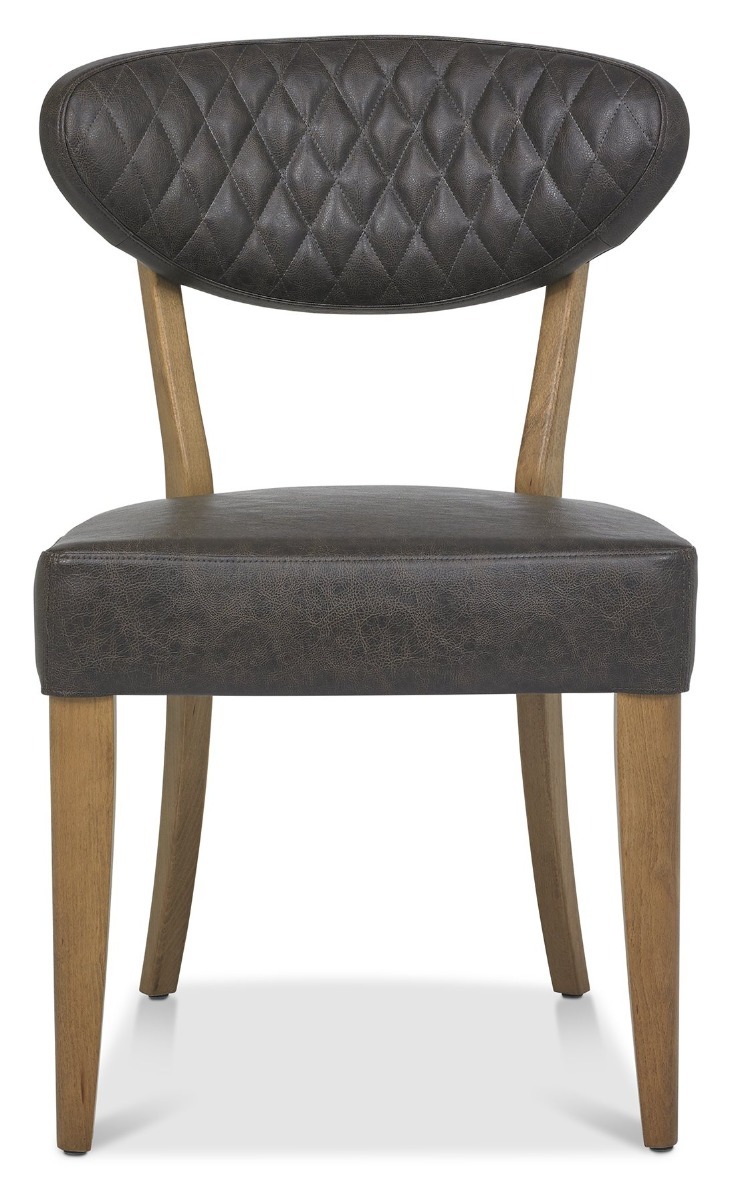 Ellipse Rustic Oak Upholstered Chair - Old West Vintage (Pair) by Bentley Designs | Style Our Home