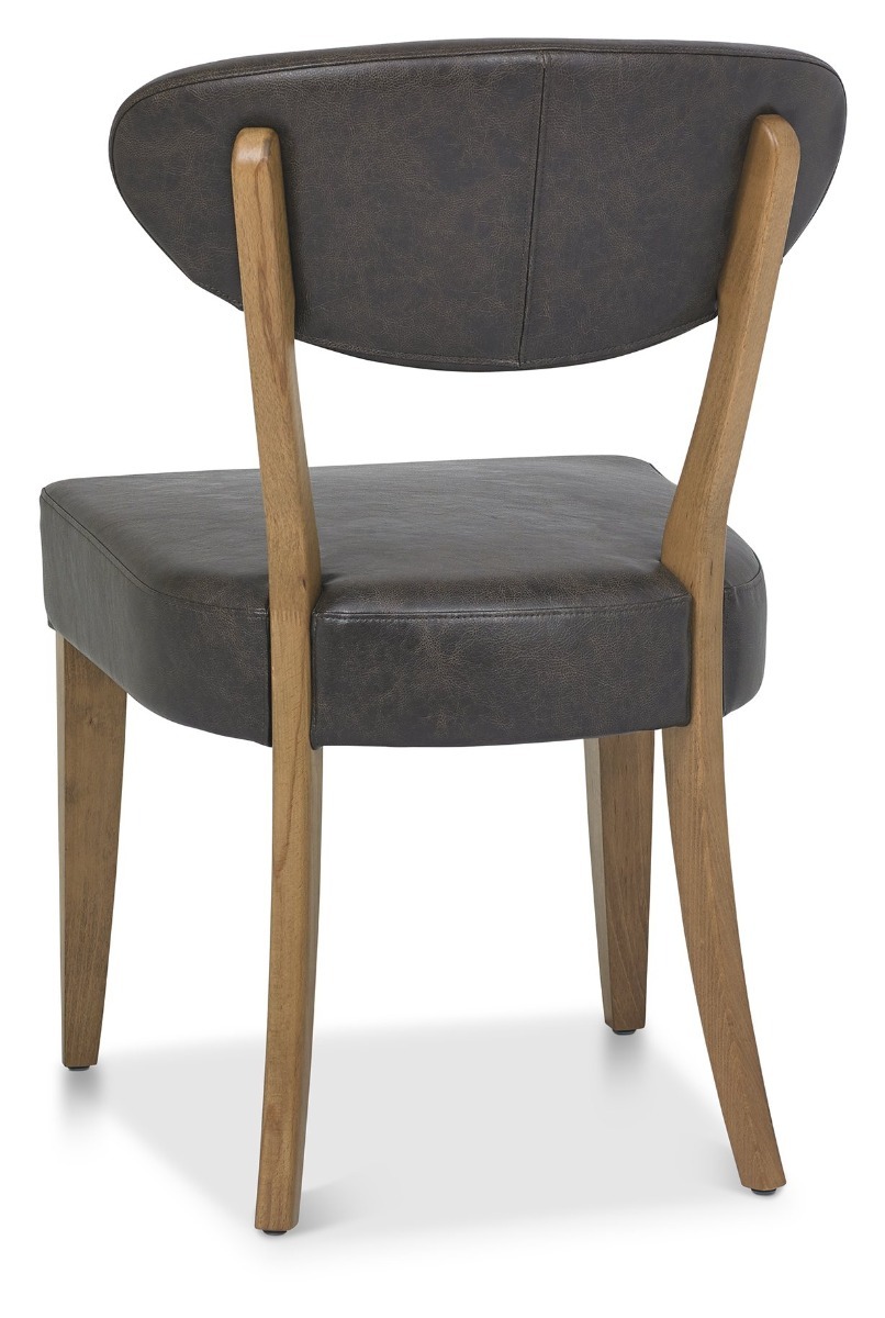 Ellipse Rustic Oak Upholstered Chair - Old West Vintage (Pair) by Bentley Designs | Style Our Home